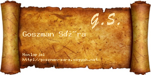 Goszman Sára névjegykártya
