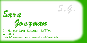sara goszman business card